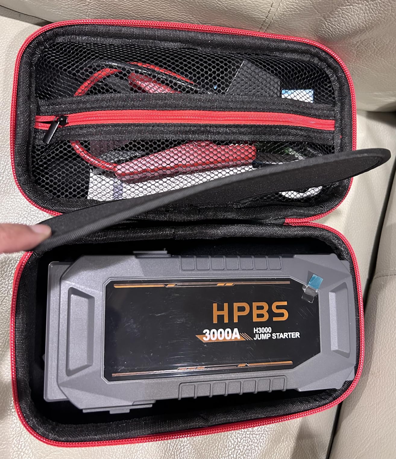 HPBS jump starter with air compressor in use customer photo